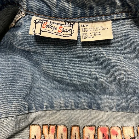 Vintage UARK razorbacks denim jacket, embroidered